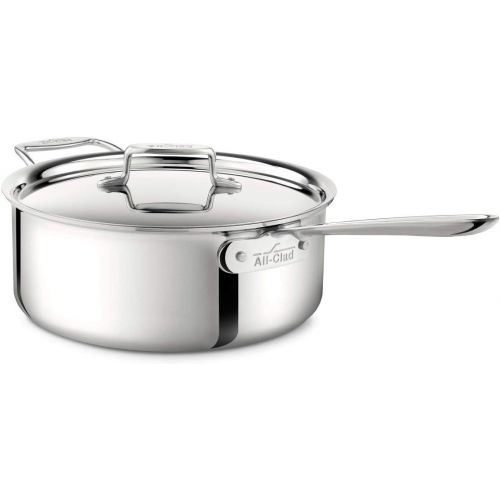  All-Clad 4206 Stainless Steel Tri-Ply Bonded Dishwasher Safe Deep Saute Pan with Lid / Cookware, 6-Quart, Silver