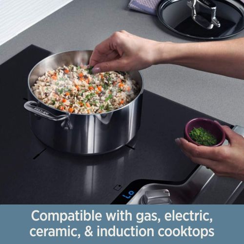  [아마존베스트]All-Clad 4403 Stainless Steel Tri-Ply Bonded Dishwasher Safe 3-Quart Saute Pan with Lid, Silver