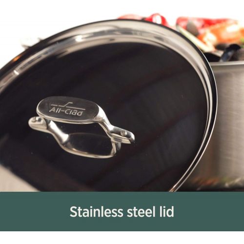  [아마존베스트]All Clad BD55201.5Brushed d5Stainless Steel 5-Ply Bonded Dishwasher Safe Sauce Pan/Cookware 1.5Quart Silver