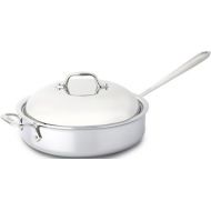 All-Clad 44048 Stainless Steel 3-Ply Bonded Dishwasher Safe Saute Pan with Domed Lid Cookware, 4-Quart, Silver