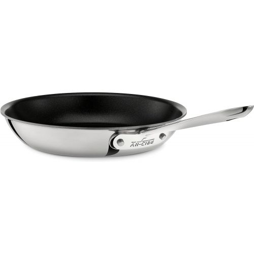  All-Clad 4110 NS R2 Stainless Steel Tri-Ply Bonded Dishwasher Safe PFOA-free Non-Stick Fry Pan  Cookware, 10-Inch, Silver