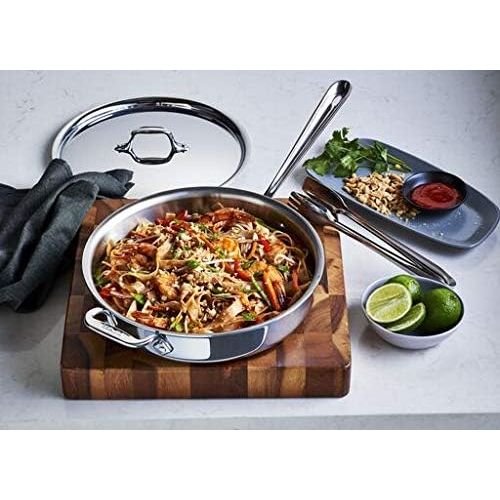  All-Clad 4403 Stainless Steel Tri-Ply Bonded Dishwasher Safe 3-Quart Saute Pan with Lid, Silver