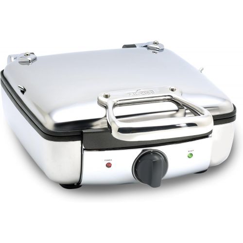  All-Clad 2100046968 99010GT Stainless Steel Belgian Waffle Maker with 7 Browning Settings, 4-Square, Silver