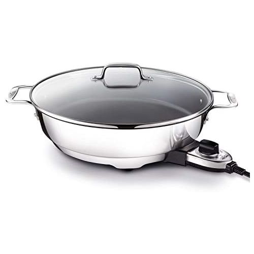  All-Clad SK492 Electric Skillet with Adjustable Temperature Dial, 7 Quart, Stainless Steel
