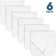 [아마존베스트]AllSett Baby 6 Pack Muslin Burp Cloths Large 20 by 10 100% Cotton, Hand Wash Cloth 6 Layers Extra Absorbent...