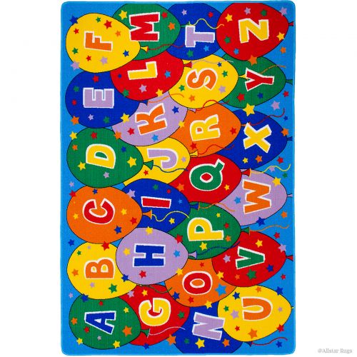  Allstar Rugs Allstar Kids  Baby Room Area Rug. Learn ABC  Alphabet Letters Baloons. Bright Colorful Vibrant Colors (4 11 x 6 11)