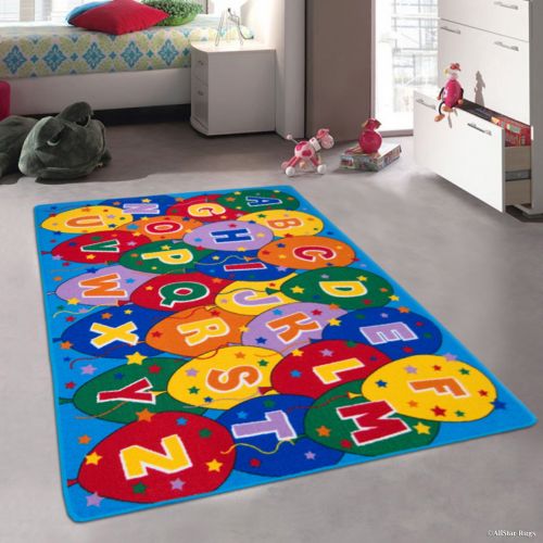  Allstar Rugs Allstar Kids  Baby Room Area Rug. Learn ABC  Alphabet Letters Baloons. Bright Colorful Vibrant Colors (4 11 x 6 11)