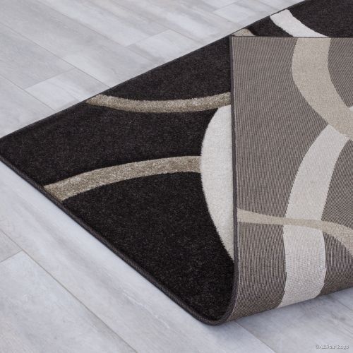  Allstar Rugs Allstar Brown Modern Geometric circle design Area Rug (7 9 x 10 5)