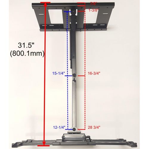  AllStarMounts Wall Mount World - Universal Wall Mounting Bracket fits LG OLED55C7P 55 C7 OLED TVs - Extends 4-31 inches from Wall - 15° Adjustable Tilt Angle Reduces Glare - 90 Deg Swivel Left a