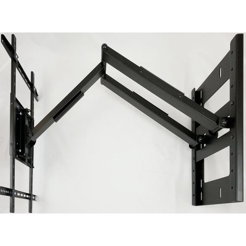  AllStarMounts Wall Mount World - Samsung UN55MU6490FX 55 Curved TV Articulating Wall Mounting Bracket 33 Extension - 90 Degree Swivel - wVESA Pattern 400x400mm - Mounting Hardware Included