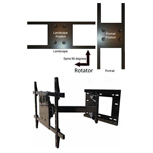 AllStarMounts Wall Mount World - 90 Degree Portrait Landscape Rotation Wall Mount fits Vizio Vizio D55n-E2 55” Class Full-Array LED Smart TV - 31 inch Extension - Grab and Spin System