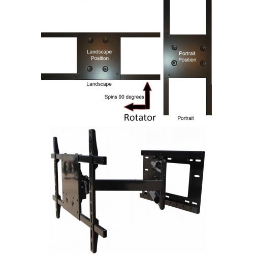  AllStarMounts Wall Mount World - 90 Degree Portrait Landscape Rotation Wall Mount fits Vizio Vizio D55n-E2 55” Class Full-Array LED Smart TV - 31 inch Extension - Grab and Spin System