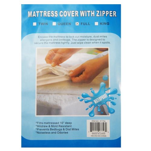  AllTopBargains 2 Full Size Mattress Cover Zipper Waterproof Plastic Bed Bug Dust Mite Allergens