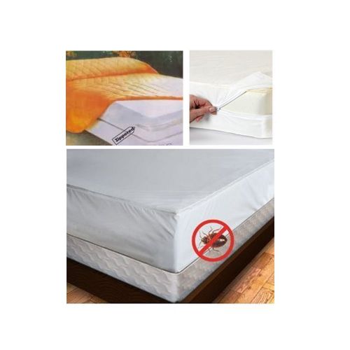  AllTopBargains 2 Full Size Mattress Cover Zipper Waterproof Plastic Bed Bug Dust Mite Allergens