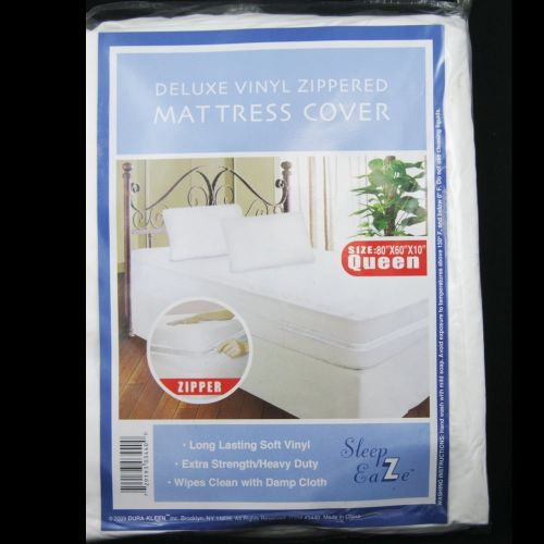  AllTopBargains Queen Size Zippered Mattress Cover Vinyl Protector Allergy Dust Bug Waterproof !