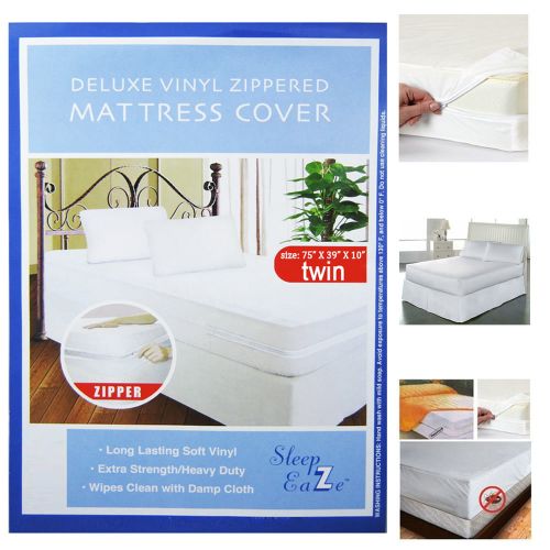  AllTopBargains 2X Twin Size Bed Mattress Cover Zipper Plastic Waterproof Bed Bug Protector Mite