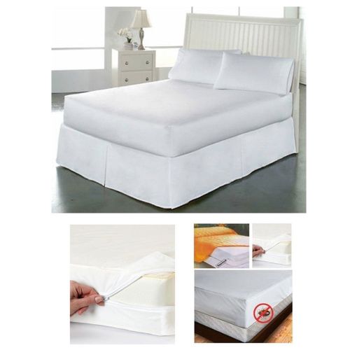  AllTopBargains 2X Twin Size Bed Mattress Cover Zipper Plastic Waterproof Bed Bug Protector Mite