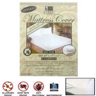 AllTopBargains 6 Pc Twin Size Fabric Zippered Mattress Cover Bed Bugs Water Allergen Protector