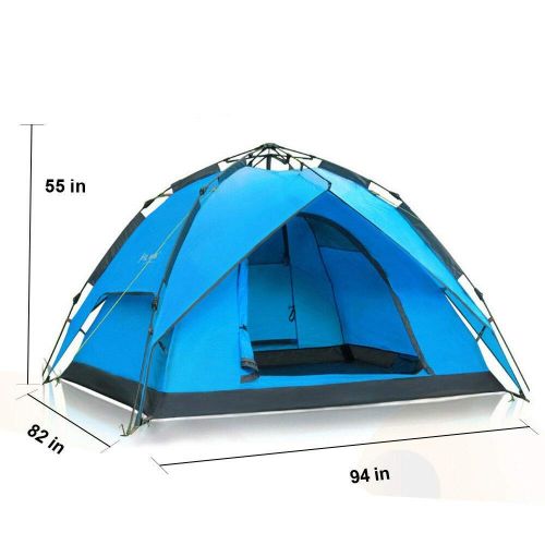  Allbest2you Hydraulic Self Pop Up Camping Tent Automatic Double Layer Waterproof for 3 to 4 Person