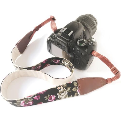  Alled Camera Strap Neck, Adjustable Vintage Floral Camera Straps Shoulder Belt for Women /Men,Camera Strap for Nikon / Canon / Sony / Olympus / Samsung / Pentax ETC DSLR / SLR