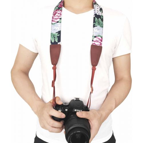  Alled Camera Strap Neck, Adjustable Vintage Floral Camera Straps Shoulder Belt for Women /Men,Camera Strap for Nikon / Canon / Sony / Olympus / Samsung / Pentax ETC DSLR / SLR