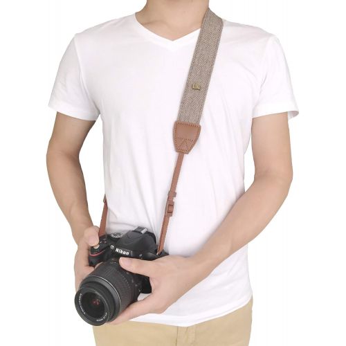  Alled XN01-0942 Neck Shoulder Belt Strap, Vintage Print Soft Colorful Camera Straps for Women/Men for All DSLR/Nikon/Canon/Sony/Olympus/Samsung/Pentax/Olympus, Brown