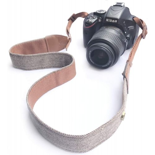  Alled XN01-0942 Neck Shoulder Belt Strap, Vintage Print Soft Colorful Camera Straps for Women/Men for All DSLR/Nikon/Canon/Sony/Olympus/Samsung/Pentax/Olympus, Brown
