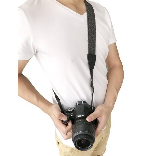  Alled XN01-0943 Neck Shoulder Belt Strap, Vintage Print Soft Colorful Camera Straps for Women/Men, All DSLR/Nikon/Canon/Sony/Olympus/Samsung/Pentax/Olympus, Black