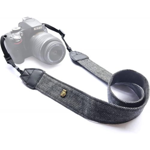  Alled XN01-0943 Neck Shoulder Belt Strap, Vintage Print Soft Colorful Camera Straps for Women/Men, All DSLR/Nikon/Canon/Sony/Olympus/Samsung/Pentax/Olympus, Black