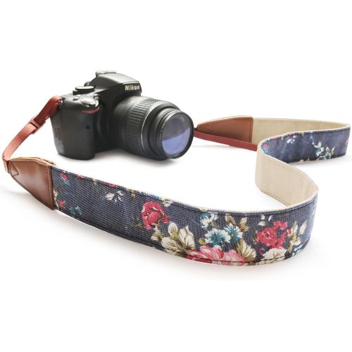  Alled Camera Strap Neck, Adjustable Vintage Floral Camera Straps Shoulder Belt for Women /Men,Camera Strap for Nikon / Canon / Sony / Olympus / Samsung / Pentax ETC DSLR / SLR