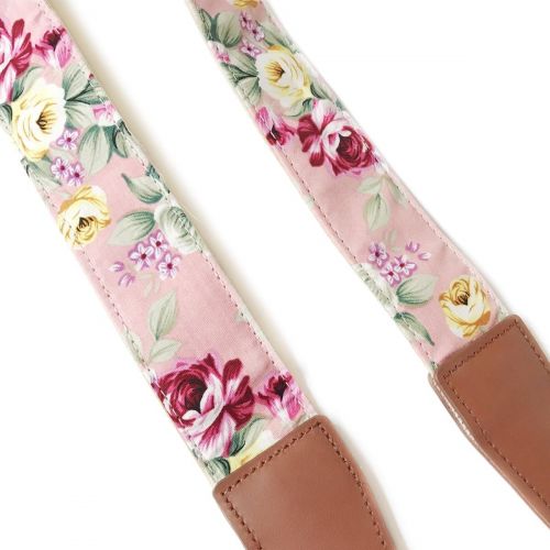  Alled Camera Strap Neck, Adjustable Vintage Floral PInk Camera Straps Shoulder Belt for Women /Men,Camera Strap for Nikon / Canon / Sony / Olympus / Samsung / Pentax ETC DSLR / SLR