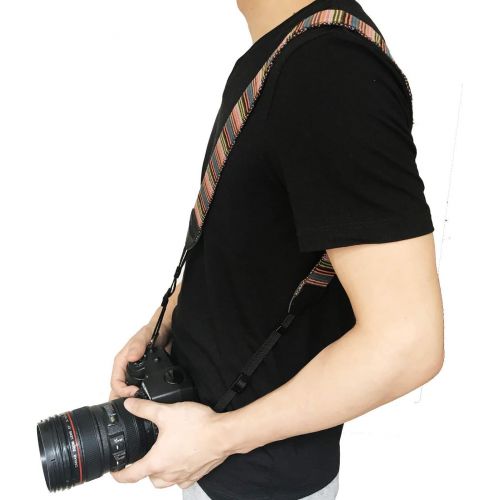  Alled RR-12-28-10 Camera Neck Shoulder Belt Strap, Vintage Print Soft Colorful Camera Straps for Women/Men for All DSLR/Nikon/Canon/Sony/Olympus/Samsung/Pentax ETC/Olympus, Colorfu