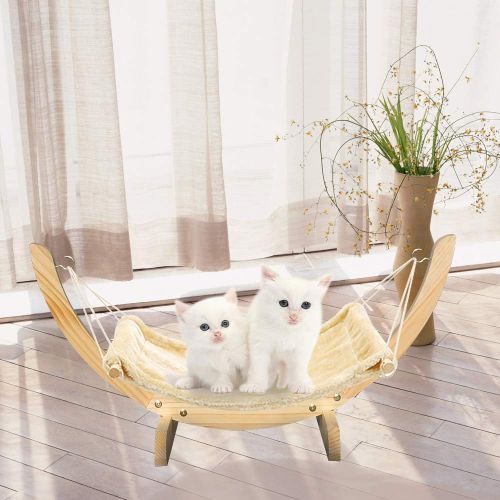  Allegro Huyer Dog Bed Warm Winter Cat Bed Soft Pet Cats Hammock Puppy Kitten Hanging Beds Mat with Durable Wood Frame for Small Pets