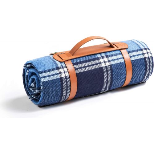  Allegrow Extra Large Waterproof Picnic Beach Blanket Sand Proof Wet Lawn Oversize Water-Resistant Handy Blanket for Outdoor Spring and Summer Picnics and Camping Portable (Blue)