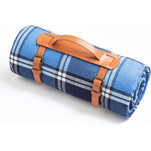  Allegrow Extra Large Waterproof Picnic Beach Blanket Sand Proof Wet Lawn Oversize Water-Resistant Handy Blanket for Outdoor Spring and Summer Picnics and Camping Portable (Blue)