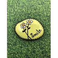 /AlleluiaRocks Smile Painted Rock, Daisies Painted Stone, Encouragement Rock, Kindness rocks, Smile Affirmation Stone, Smiling Daisies, stocking stuffer