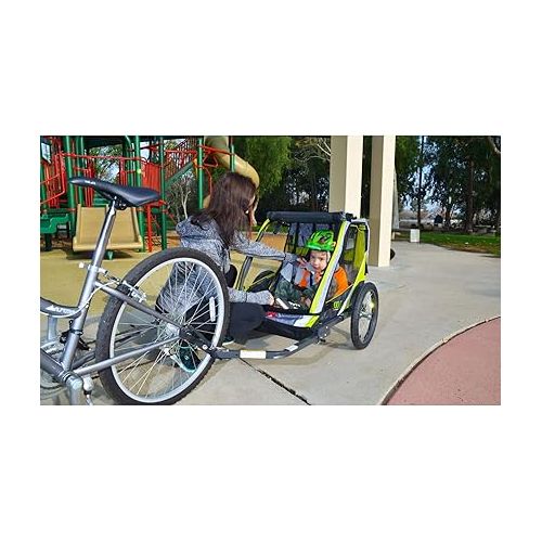  Deluxe Child Bike Trailer 2 Child / Green