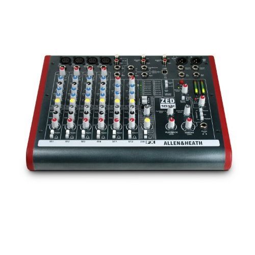  Allen & Heath ZED-10FX Multi-Purpose Miniature Mixer + Gator Cases G-MIXERBAG + Headphone + XLR Mic Cable + Instrument Cable & Stereo Cable