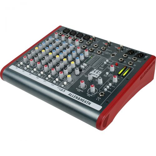  Allen & Heath},description:The ZED-10FX is an amazing, compact desktop mixer, ideal for small band mixing. It is ultra portable for carrying to the gig, and can be used for recordi