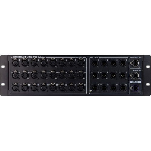  Allen & Heath AR2412 24x12 Main Remote Stage Rack for GLD & Qu Mixers (Black)