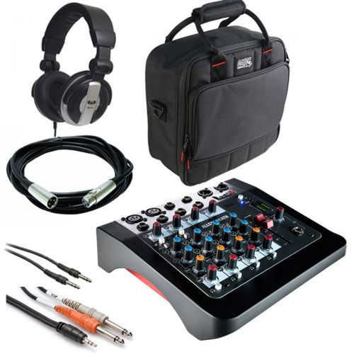  Allen & Heath ZED-6 6 Input Compact Analog Mixer + Gator Cases G-MIXERBAG + Headphone + XLR Mic Cable + Instrument Cable & Stereo Cable