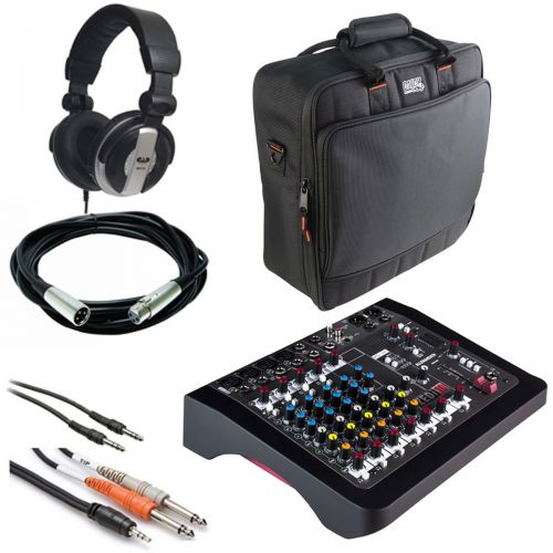  Allen & Heath ZEDi-10 Compact Hybrid MixerUSB Interface + Gator Cases G-MIXERBAG + Headphone + XLR Mic Cable + Instrument Cable & Stereo Cable