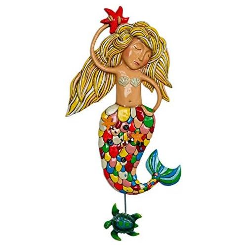  Allen Designs Sirena Extra-Large Whimsical Mermaid Pendulum Wall Clock