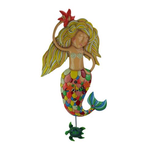  Allen Designs Sirena Extra-Large Whimsical Mermaid Pendulum Wall Clock