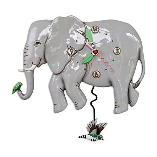  Allen Designs Elephante Whimsical Elephant Pendulum Wall Clock