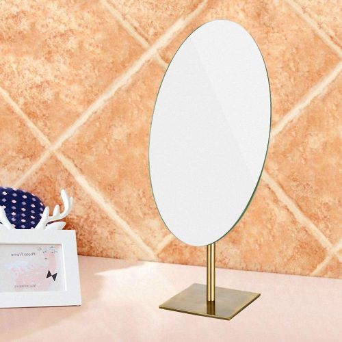  Allenrous Makeup Mirror Brass Table Mirror Cosmetics Mirror Free Standing Table Vanity Mirror (Edition : Silver)