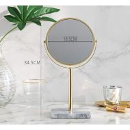 Allenrous Makeup Mirror Table Mirror Cosmetics Mirror Free Standing Table Vanity Mirror (Color : Gold, Design : Square)