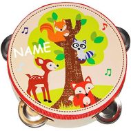 [아마존베스트]Alles-meine.de GmbH TambourineWoodenForest AnimalsFox & Deer with Metal Clamps for Children and AdultsPERCUSSION MUSICAL INSTRUMENT/InstrumentTambourine&n