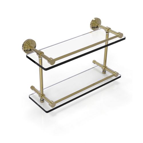  Allied Brass Waverly Place Double Glass Shelf with Gallery Rail