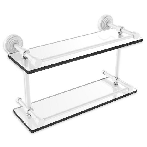  Allied Brass Waverly Place Double Glass Shelf with Gallery Rail